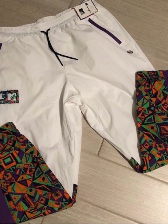 Champion Other - Champion White Track Pants with Geo Print Accents